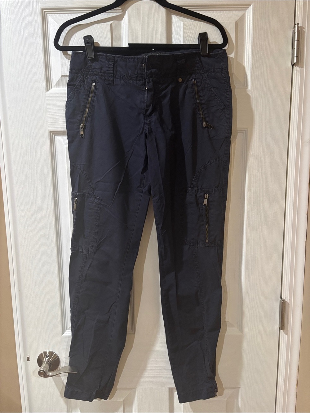 Women’s Navy Casual Zip-Pocket Pants